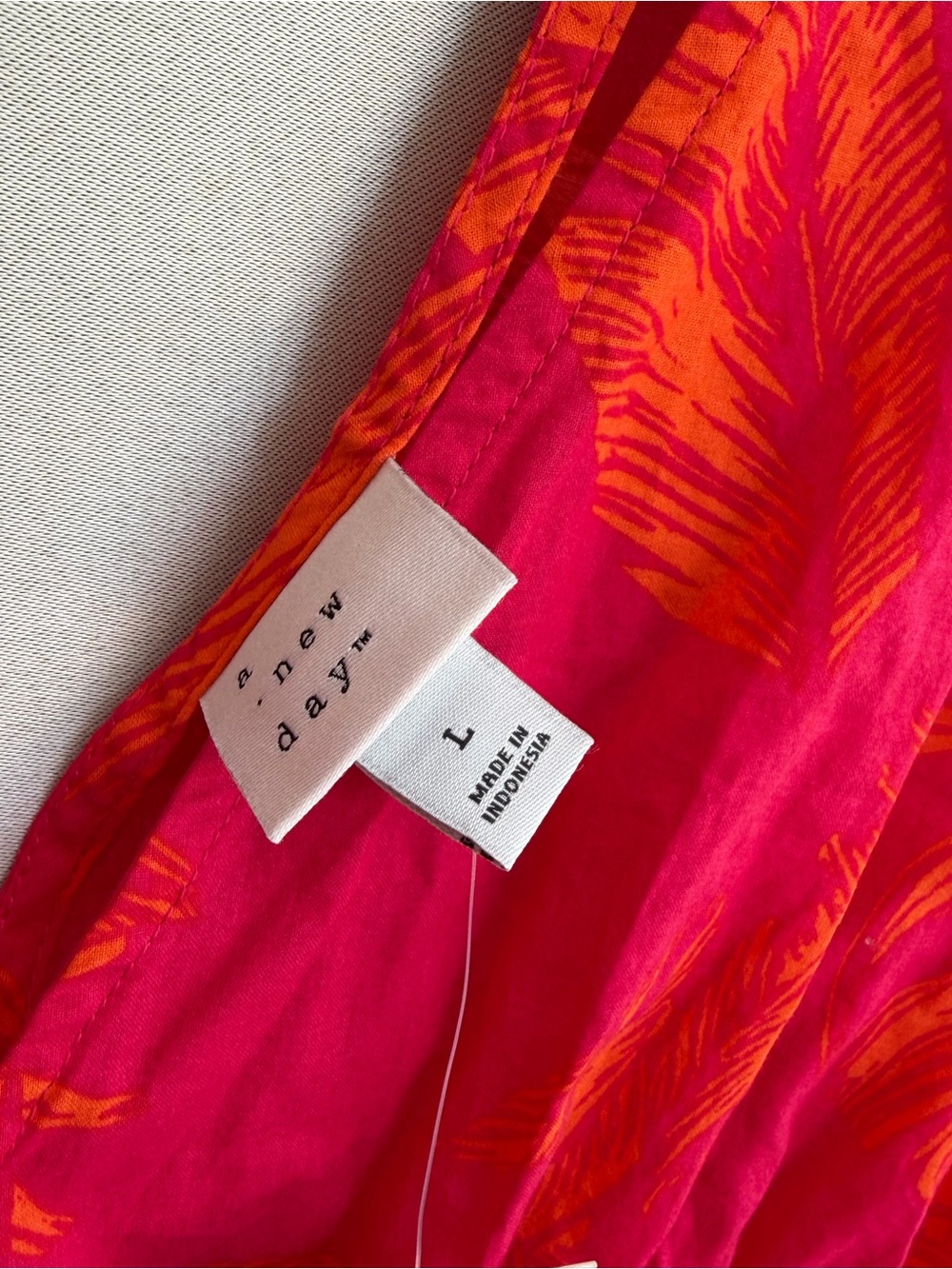 a new day Pink & Orange Tropical Tie-Shoulder V-Neck Peplum Camisole - Picture 5 of 12